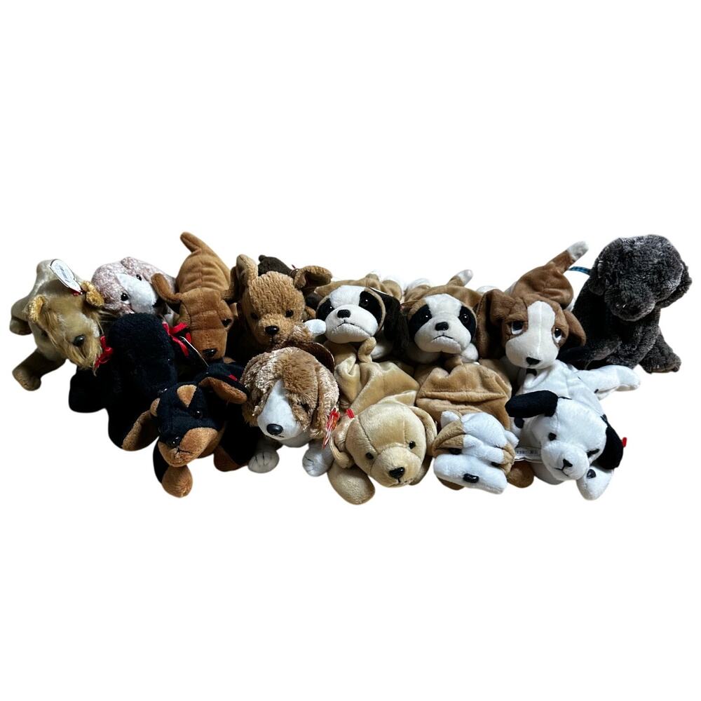 Ty Beanie Baby Lot of 14 Beanie Dogs Near Mint Condition Lot See Description